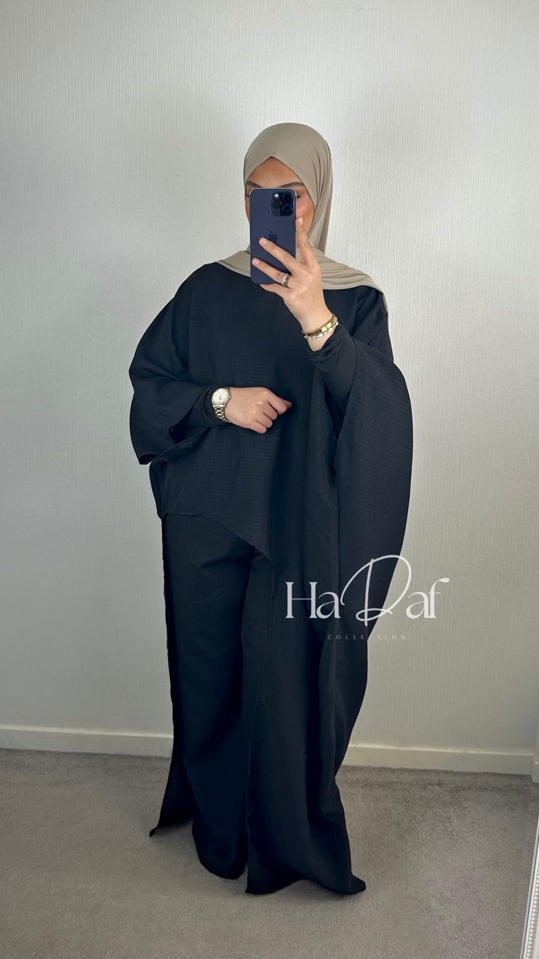 NOUR BLACK SET ~ Linen effect